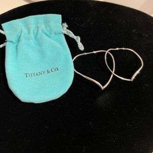 Tiffany & Co. Sterling Silver Elsa Peretti Open Heart Hoop Earrings